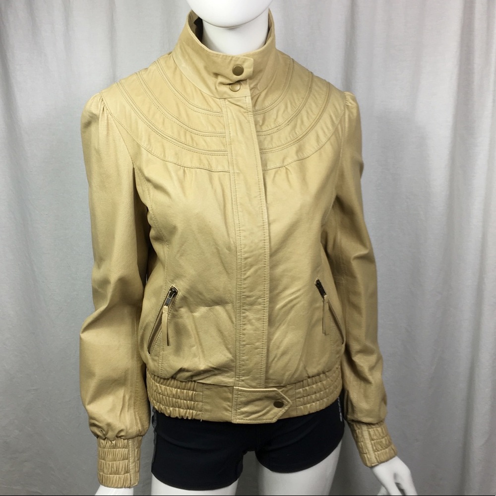 Anthropologie Idra Leather Bomber Moto Jacket Sz S